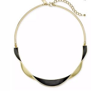 Black and Gold Enamel Twist Necklace